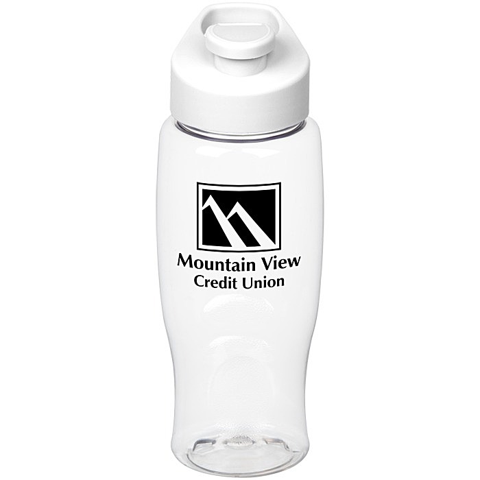 Custom Clear Impact Comfort Grip Bottle with Flip Carry Lid - 27 oz