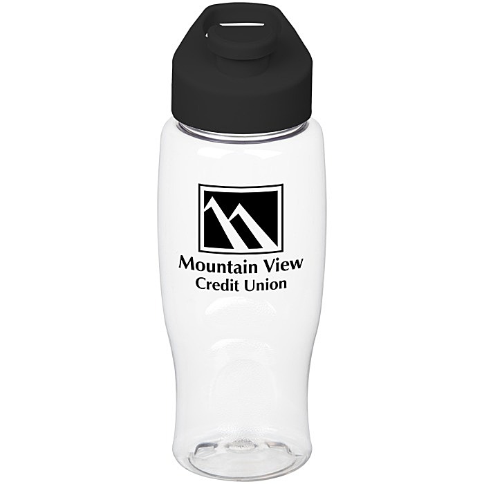 Custom Clear Impact Comfort Grip Bottle with Flip Carry Lid - 27 oz