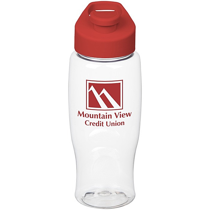 Custom Clear Impact Comfort Grip Bottle with Flip Carry Lid - 27 oz