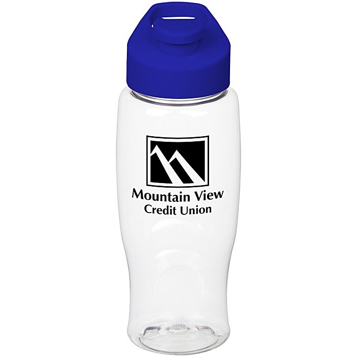 Custom Clear Impact Comfort Grip Bottle with Flip Carry Lid - 27 oz