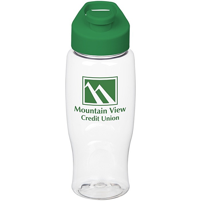 Custom Clear Impact Comfort Grip Bottle with Flip Carry Lid - 27 oz