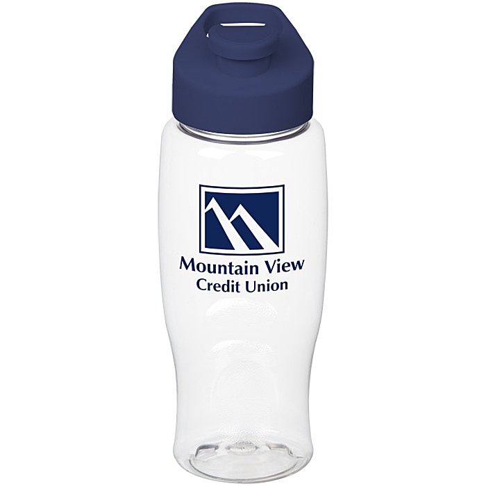 Custom Clear Impact Comfort Grip Bottle with Flip Carry Lid - 27 oz