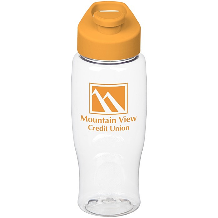 Custom Clear Impact Comfort Grip Bottle with Flip Carry Lid - 27 oz