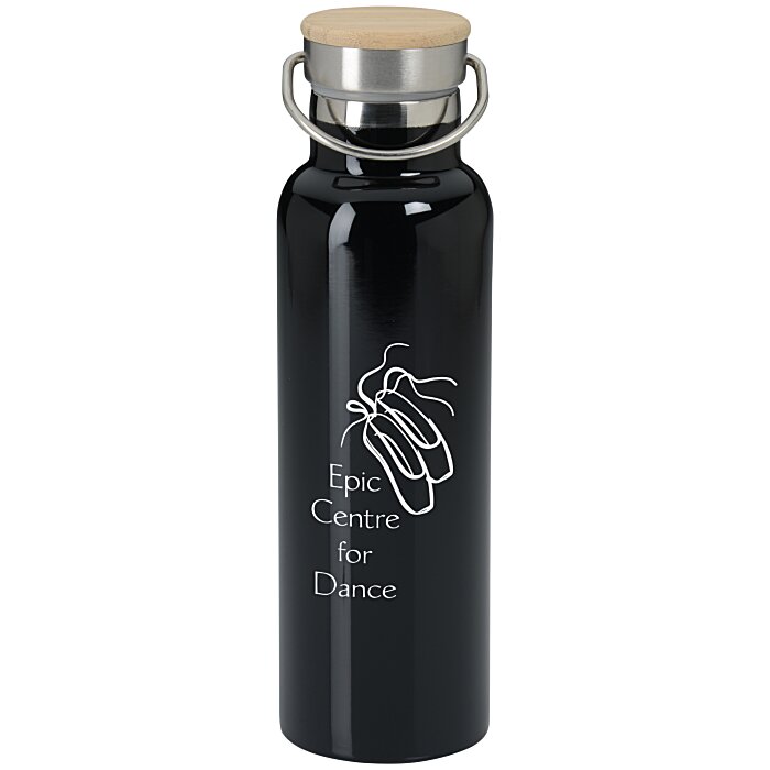 Custom Accord Vacuum Bottle with Wood Lid - 21 oz