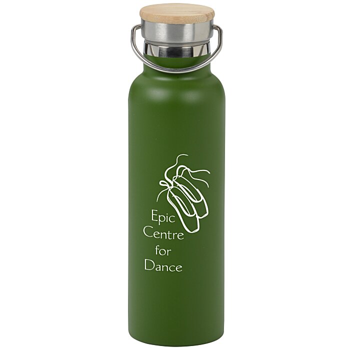 Custom Accord Vacuum Bottle with Wood Lid - 21 oz