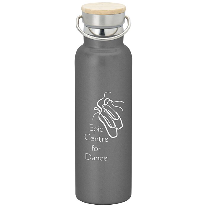 Custom Accord Vacuum Bottle with Wood Lid - 21 oz