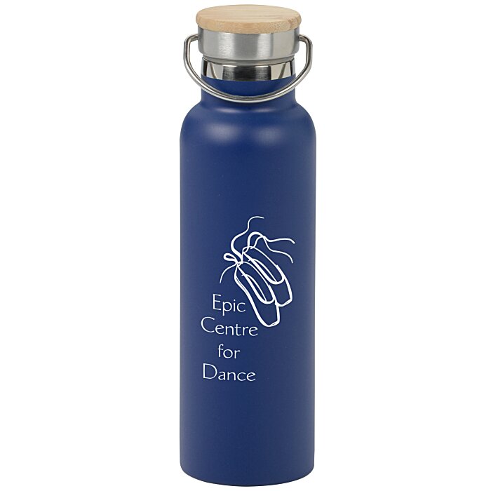 Custom Accord Vacuum Bottle with Wood Lid - 21 oz