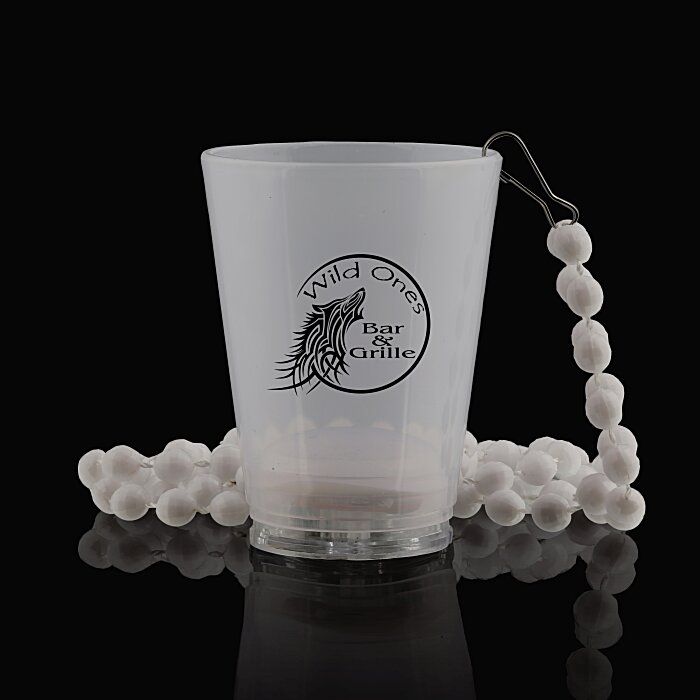 Custom Light-Up Shot Glass on Beaded Necklace - 2 oz