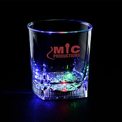 Custom Rounded Cube LED Whiskey Rocks Glass - 8 oz