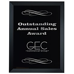 Custom Black Glass Wall Plaque - 9 inches