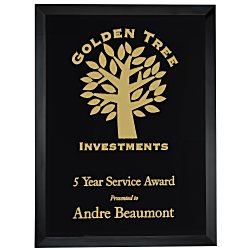 Custom Black Glass Wall Plaque - 12 inches