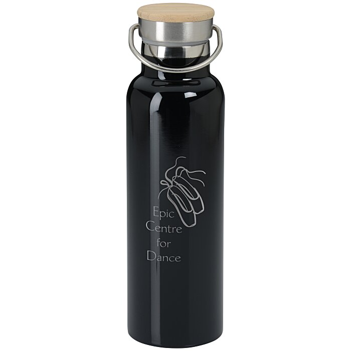 Custom Accord Vacuum Bottle with Wood Lid - 21 oz - Laser Engraved