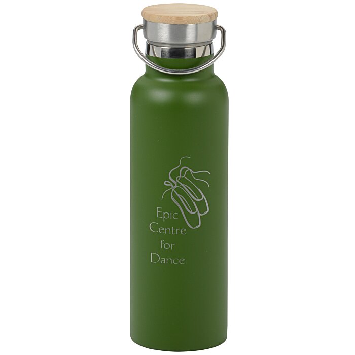 Custom Accord Vacuum Bottle with Wood Lid - 21 oz - Laser Engraved