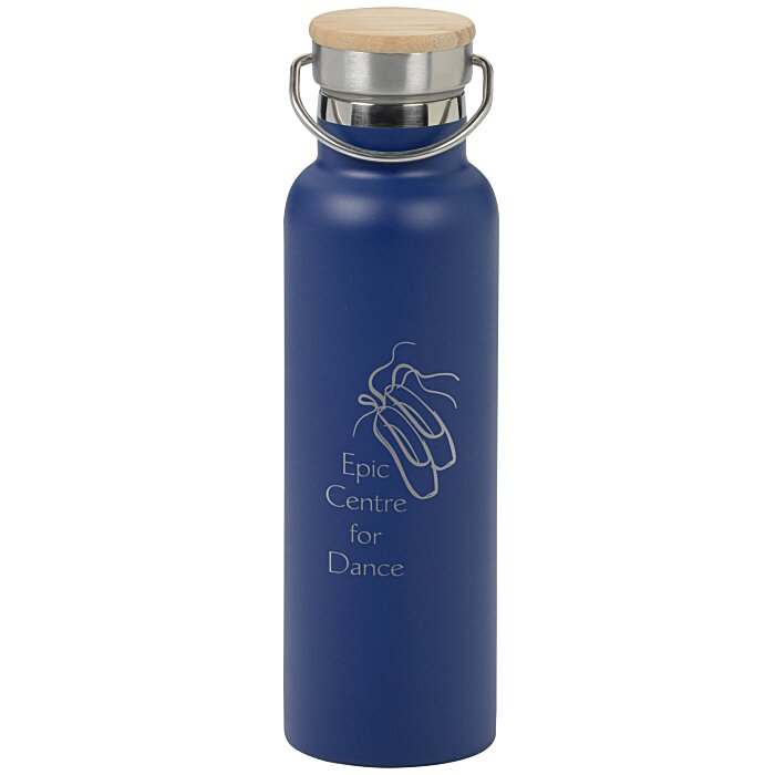 Custom Accord Vacuum Bottle with Wood Lid - 21 oz - Laser Engraved