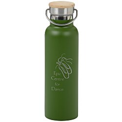 Custom Accord Vacuum Bottle with Wood Lid - 21 oz - Laser Engraved