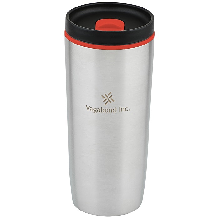 Custom Accent Stainless Travel Mug - 16 oz - Laser Engraved