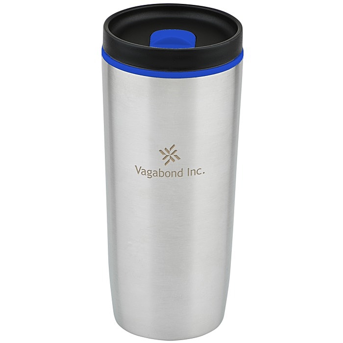 Custom Accent Stainless Travel Mug - 16 oz - Laser Engraved