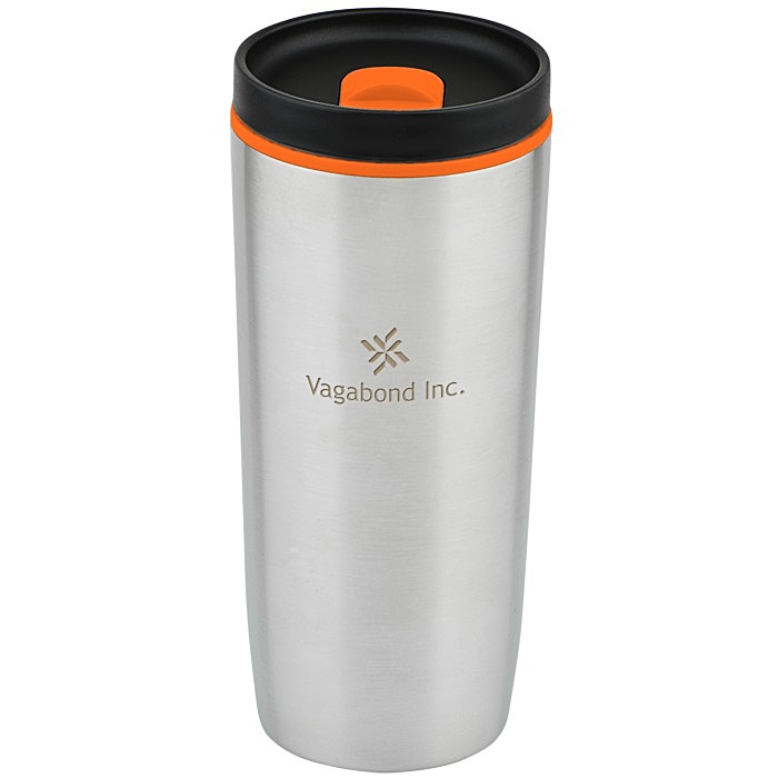 Custom Accent Stainless Travel Mug - 16 oz - Laser Engraved