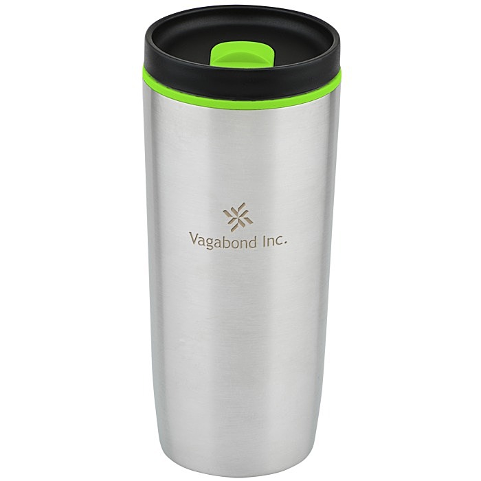 Custom Accent Stainless Travel Mug - 16 oz - Laser Engraved