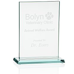 Custom Stately Jade Glass Award - 7 inches