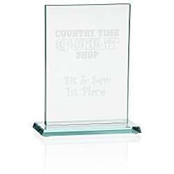 Custom Stately Jade Glass Award - 8 inches