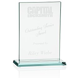Custom Stately Jade Glass Award - 9 inches