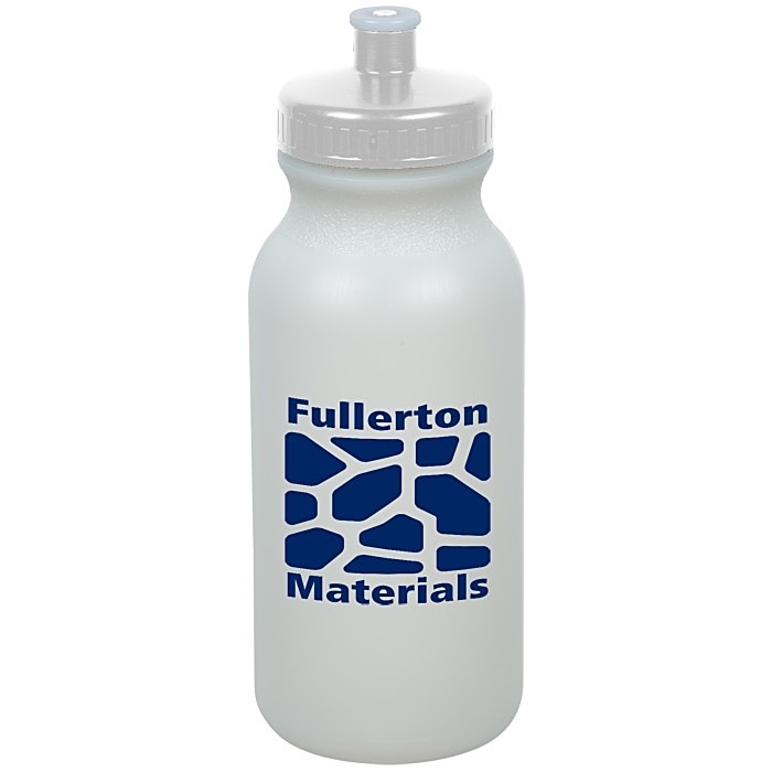 Custom Value Sport Bottle with Push Pull Lid - 20 oz - Glow in Dark