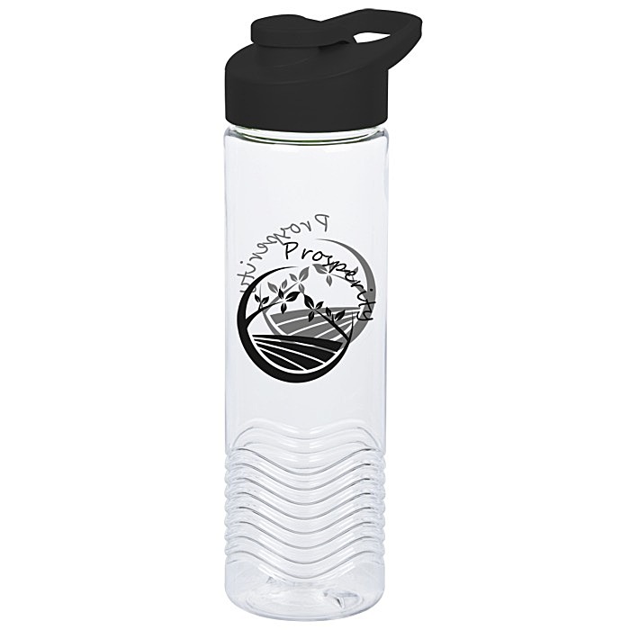 Custom Clear Impact Twist Water Bottle with Flip Carry Lid - 24 oz
