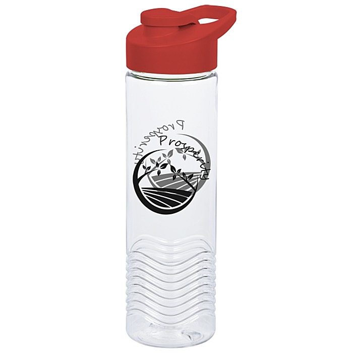 Custom Clear Impact Twist Water Bottle with Flip Carry Lid - 24 oz