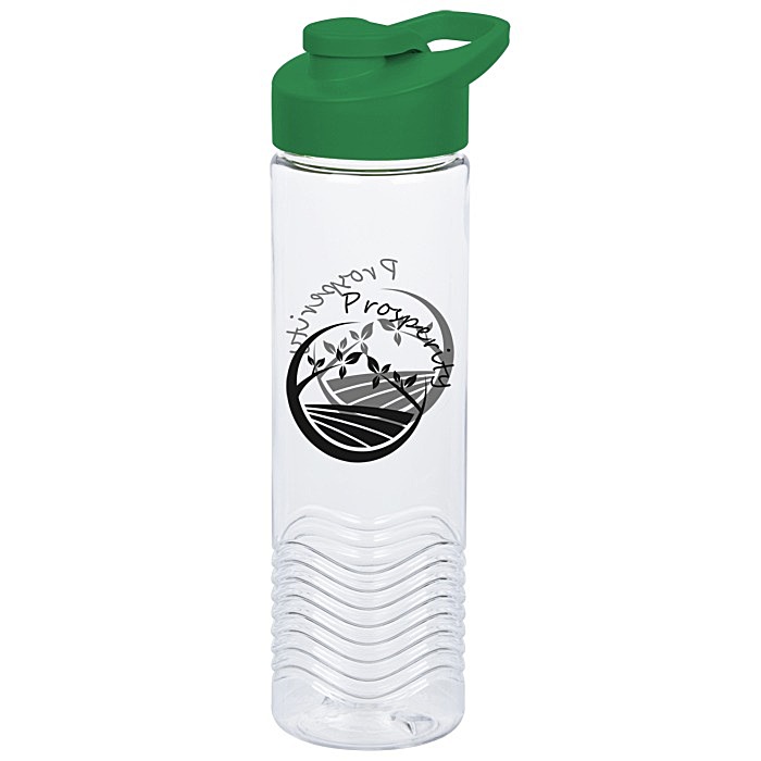 Custom Clear Impact Twist Water Bottle with Flip Carry Lid - 24 oz
