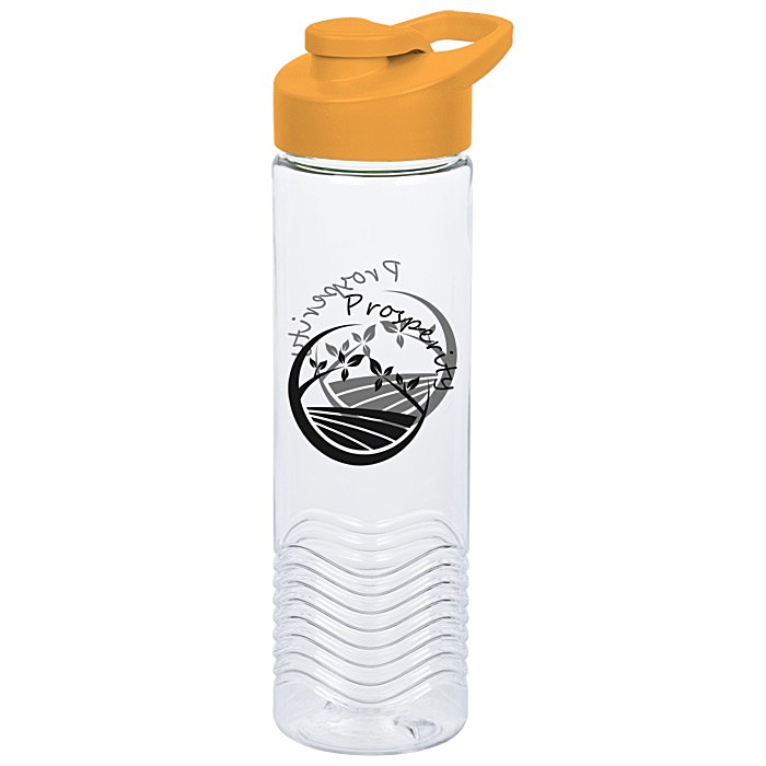 Custom Clear Impact Twist Water Bottle with Flip Carry Lid - 24 oz