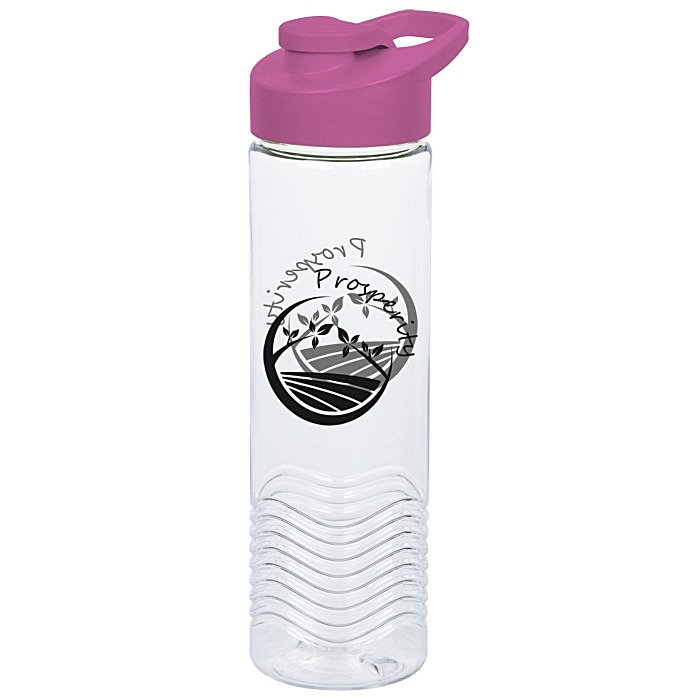 Custom Clear Impact Twist Water Bottle with Flip Carry Lid - 24 oz