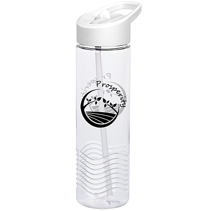 Custom Clear Impact Twist Water Bottle with Flip Straw Lid - 24 oz