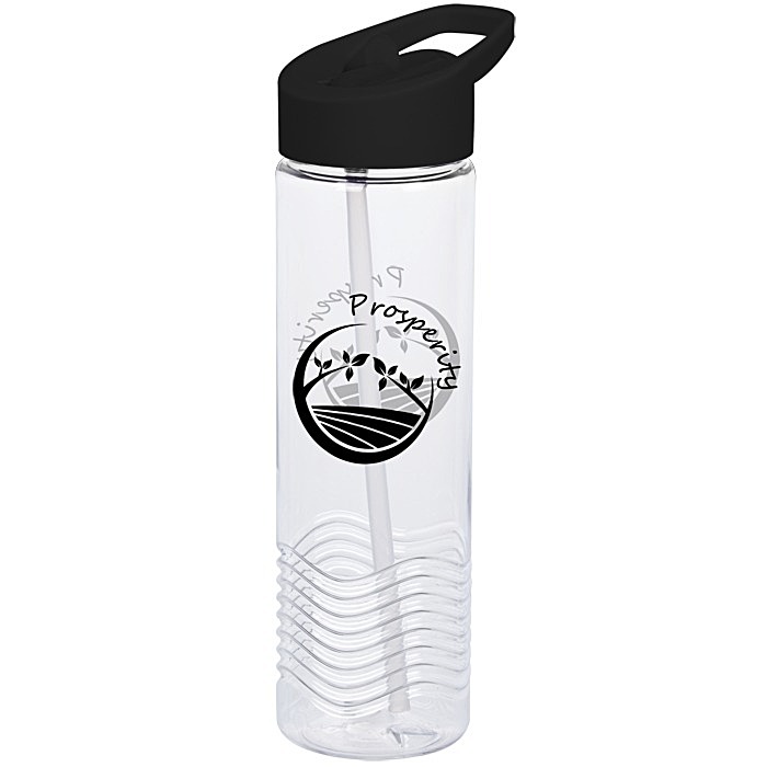Custom Clear Impact Twist Water Bottle with Flip Straw Lid - 24 oz