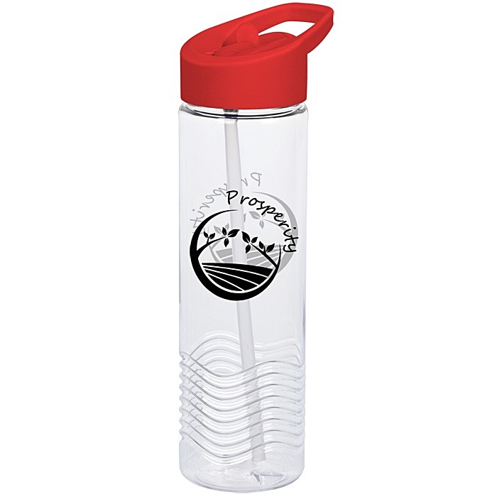 Custom Clear Impact Twist Water Bottle with Flip Straw Lid - 24 oz