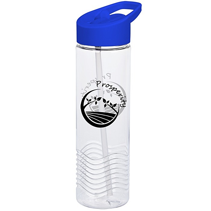 Custom Clear Impact Twist Water Bottle with Flip Straw Lid - 24 oz