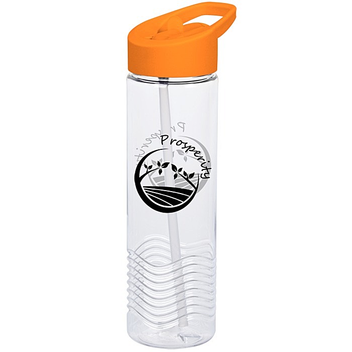 Custom Clear Impact Twist Water Bottle with Flip Straw Lid - 24 oz