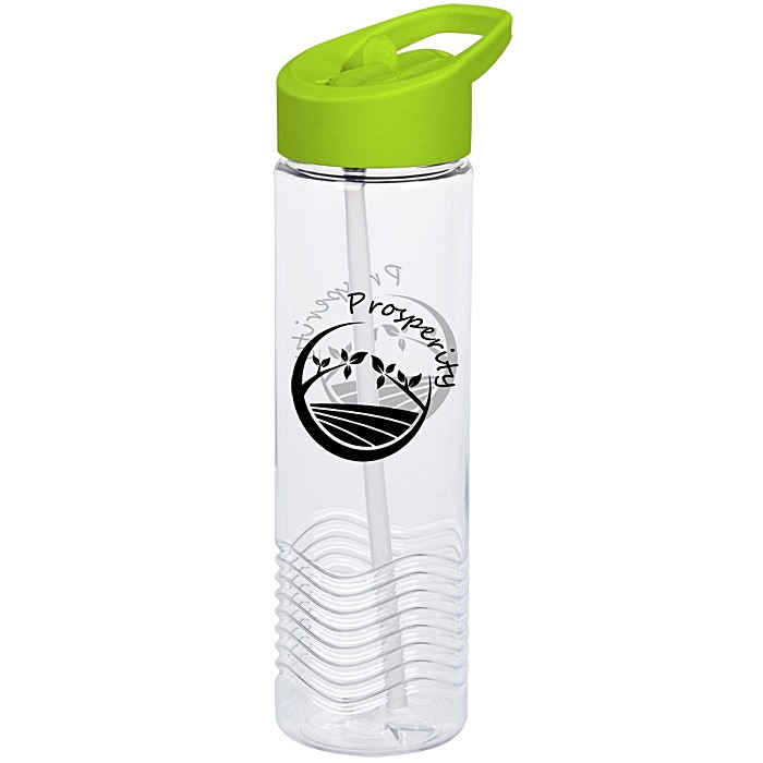 Custom Clear Impact Twist Water Bottle with Flip Straw Lid - 24 oz