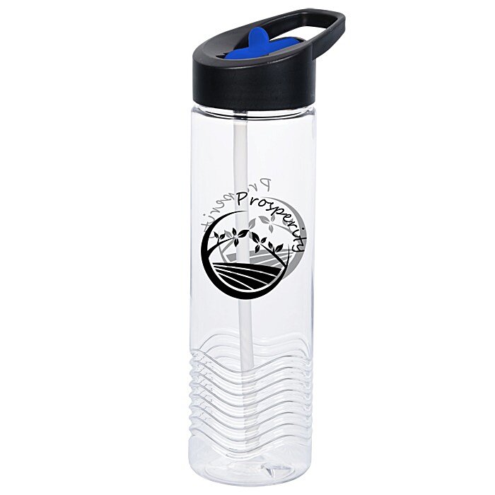 Custom Clear Impact Twist Water Bottle with Two-Tone Flip Straw Lid - 24 oz
