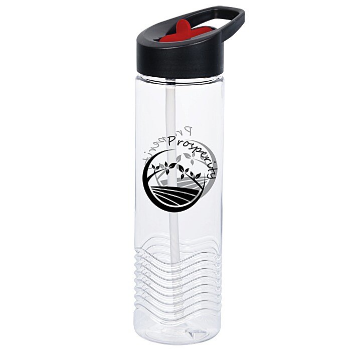 Custom Clear Impact Twist Water Bottle with Two-Tone Flip Straw Lid - 24 oz