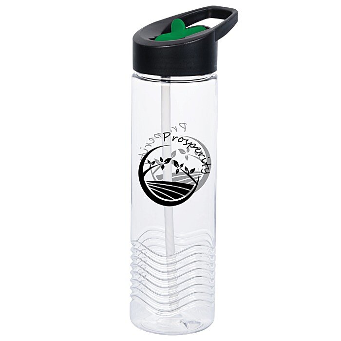 Custom Clear Impact Twist Water Bottle with Two-Tone Flip Straw Lid - 24 oz