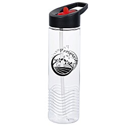 Custom Clear Impact Twist Water Bottle with Two-Tone Flip Straw Lid - 24 oz