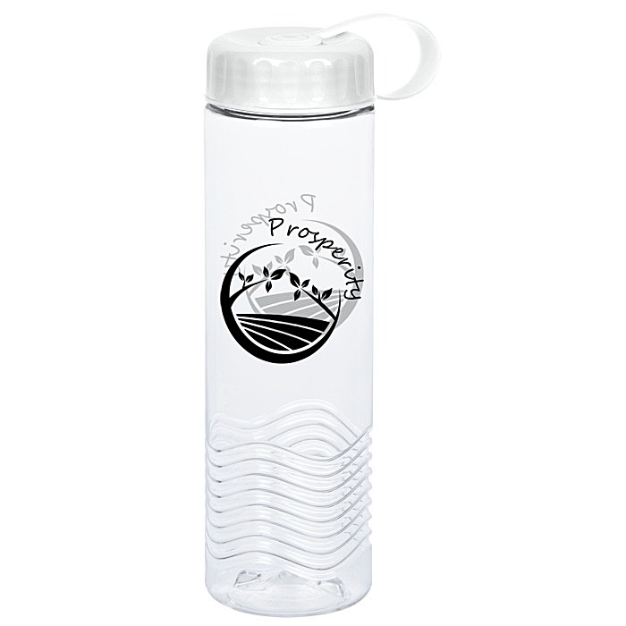 Custom Clear Impact Twist Water Bottle with Tethered Lid - 24 oz