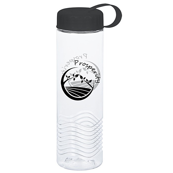 Custom Clear Impact Twist Water Bottle with Tethered Lid - 24 oz