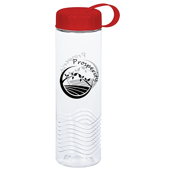 Custom Clear Impact Twist Water Bottle with Tethered Lid - 24 oz