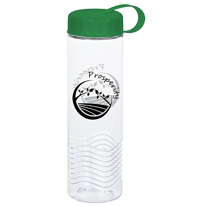 Custom Clear Impact Twist Water Bottle with Tethered Lid - 24 oz