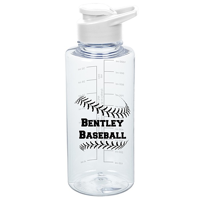 Custom Clear Impact Mountain Bottle with Flip Carry Lid - 36 oz