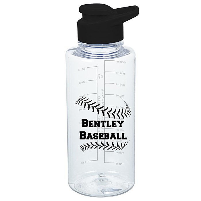 Custom Clear Impact Mountain Bottle with Flip Carry Lid - 36 oz