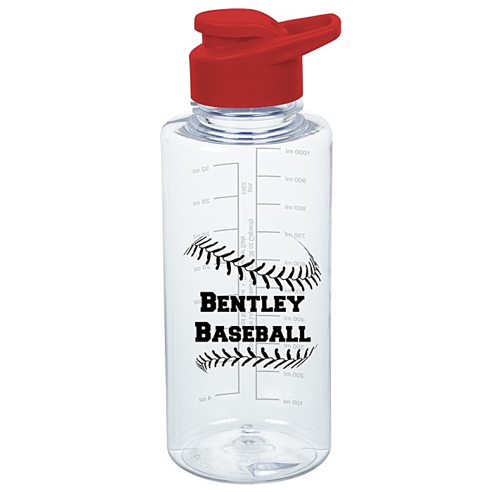 Custom Clear Impact Mountain Bottle with Flip Carry Lid - 36 oz