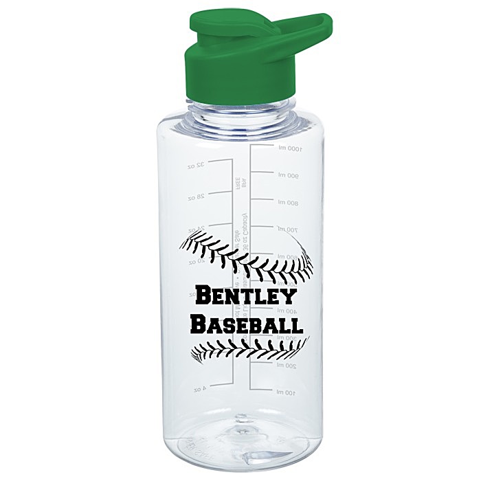 Custom Clear Impact Mountain Bottle with Flip Carry Lid - 36 oz